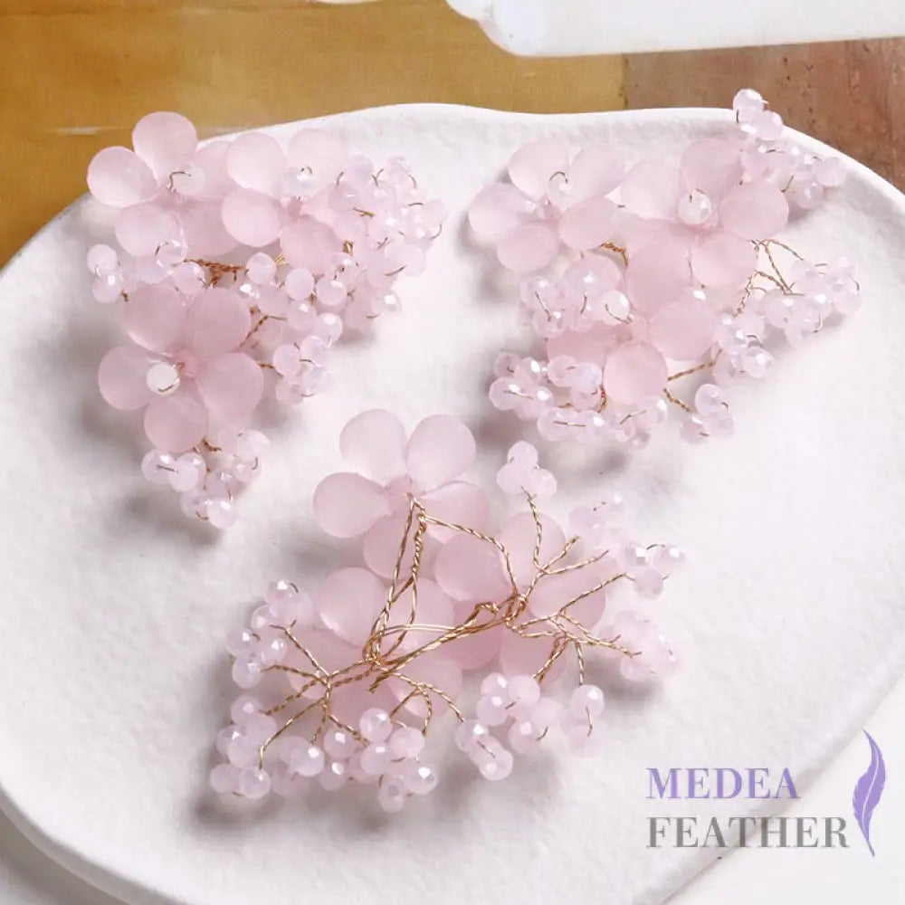 Bead Rhinestone Flower String BF04 Pink