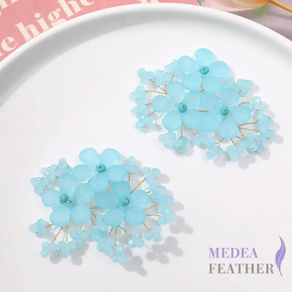 Bead Rhinestone Flower String BF04 Sky Blue