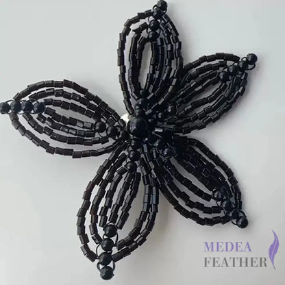 Beaded Lily Blossom Flower - Black