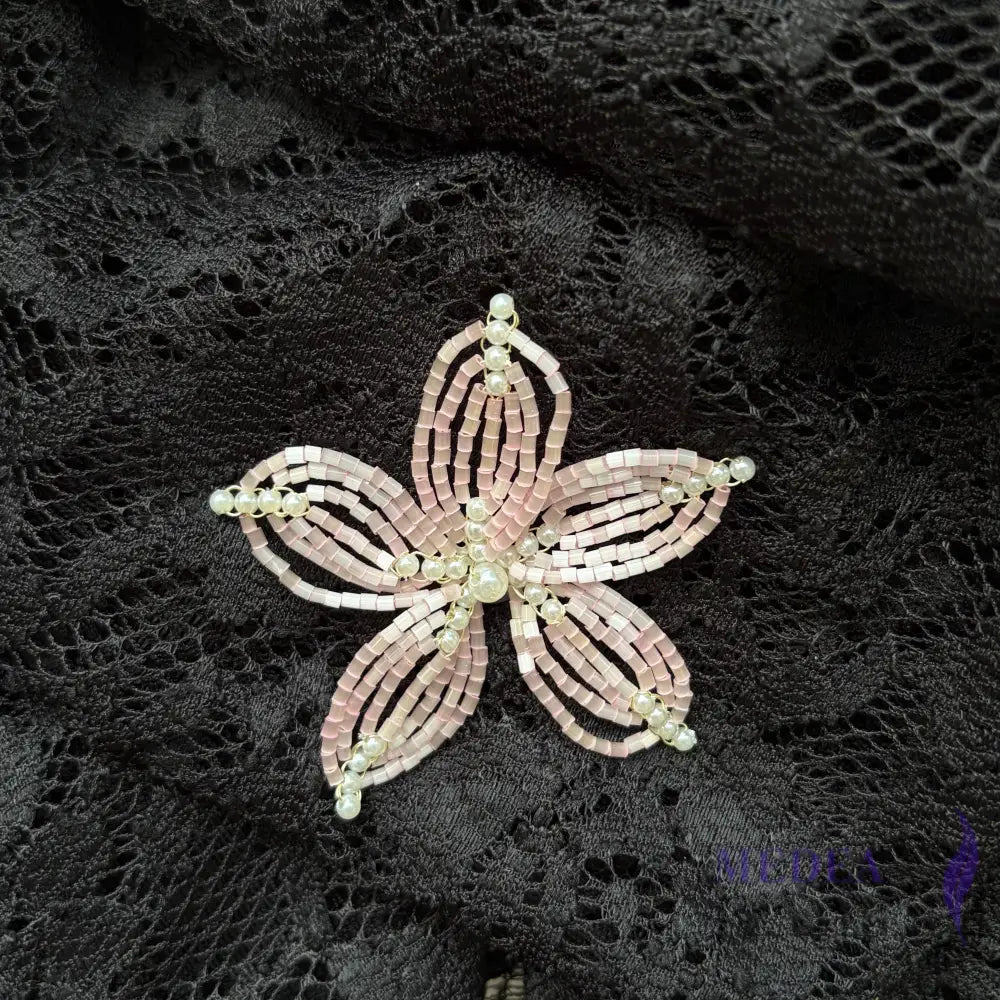 Beaded Lily Blossom Flower - Pink