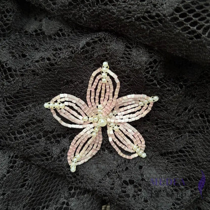 Beaded Lily Blossom Flower - Pink