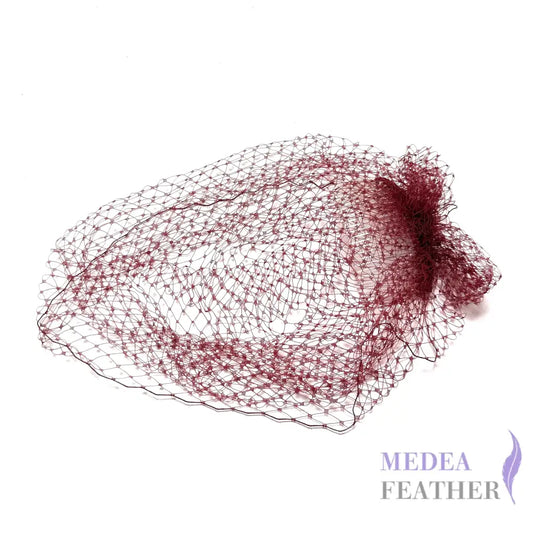 Burgundy Veiling with Hair Comb