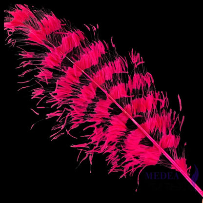 Burnt Ostrich Feather Plume For Millinery Royal Ascot Kentucky Derby 55-60cm - #21 raspberry