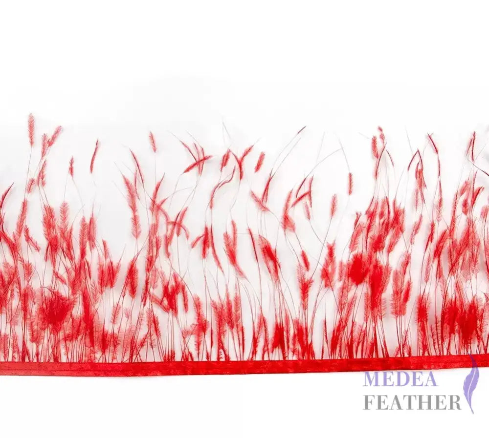 Burnt Ostrich Feather Trim - #22 red / 0.5 meter