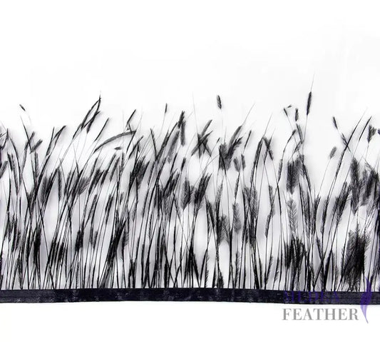 Burnt Ostrich Feather Trim - Black / 0.5 meter