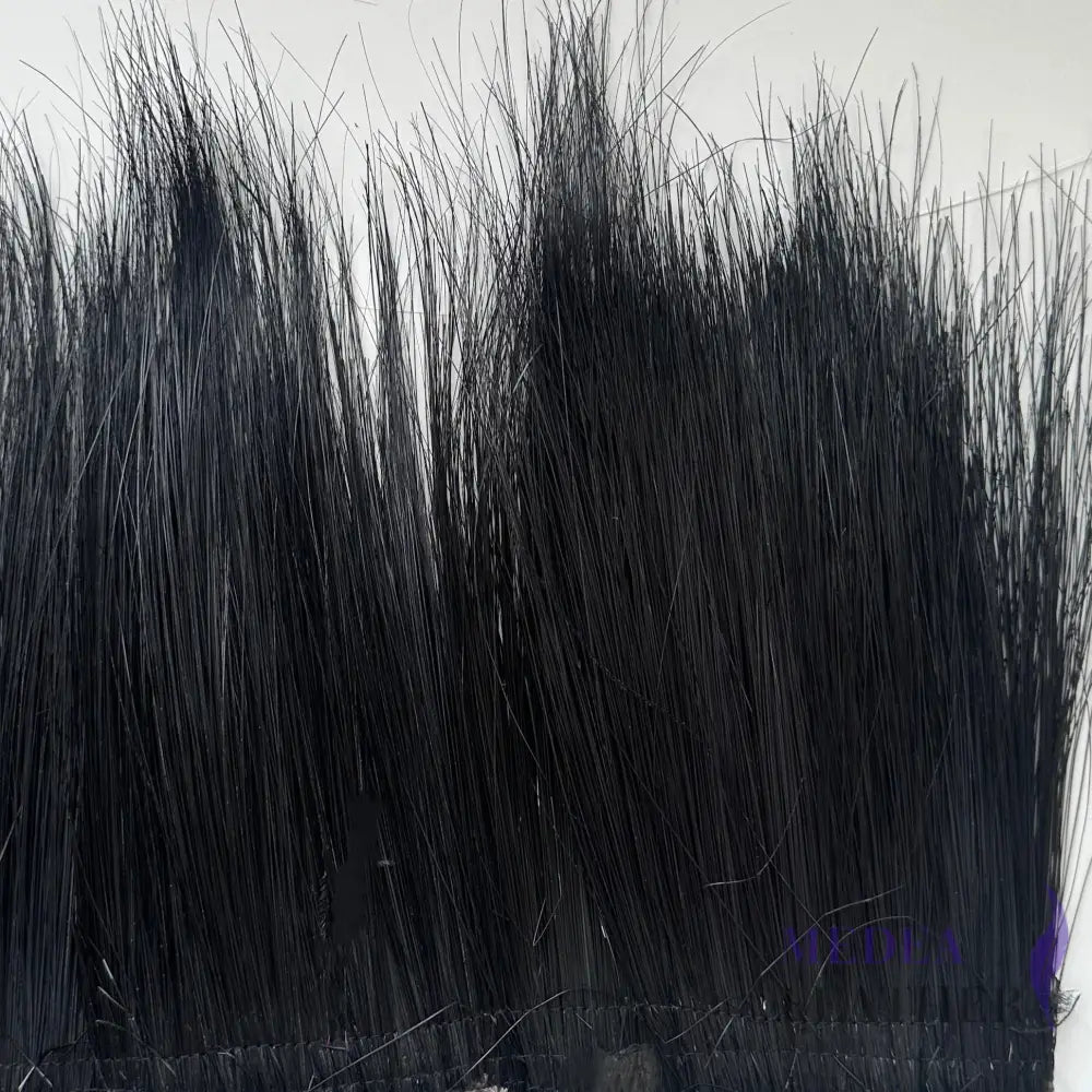 Burnt Peacock Hair Trim Fringe 10cm - Black