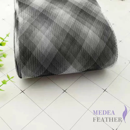 Checker Pattern 15cm Wide Crinoline Black and White / 1 meter