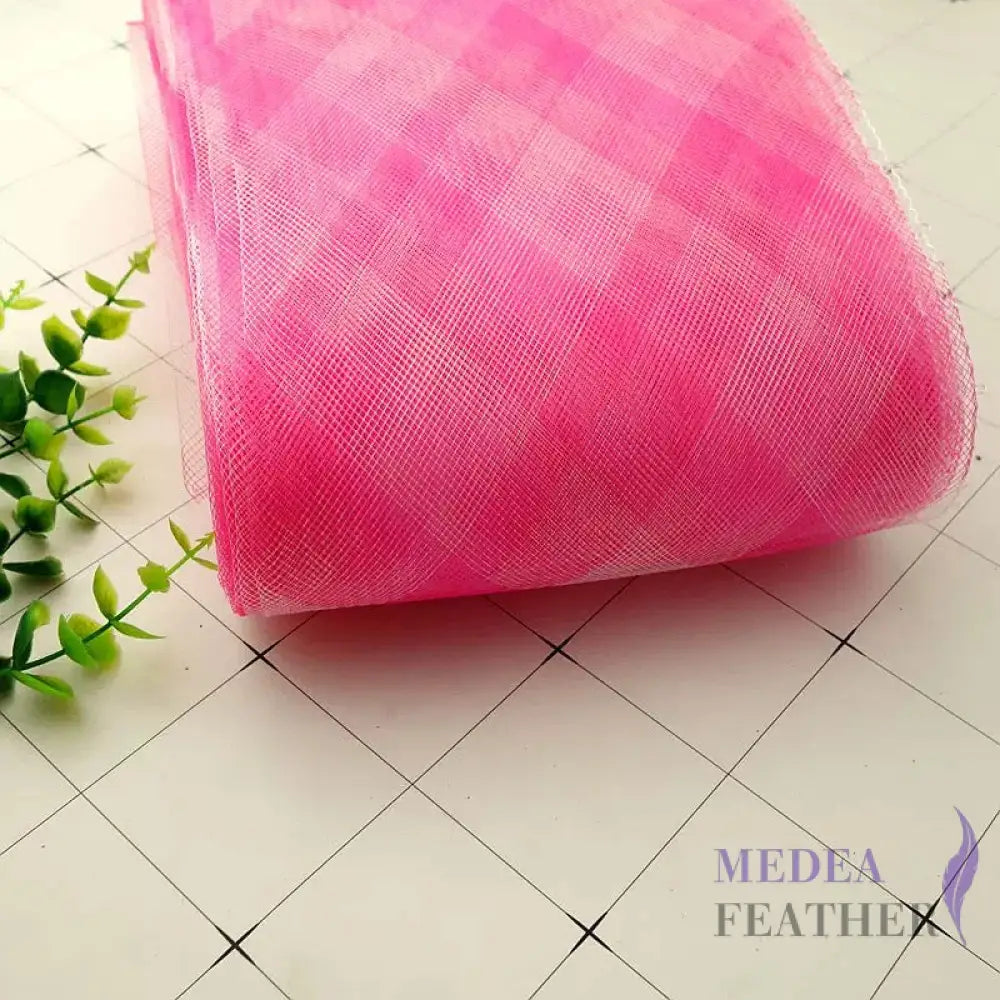 Checker Pattern 15cm Wide Crinoline Pink and White / 1 meter