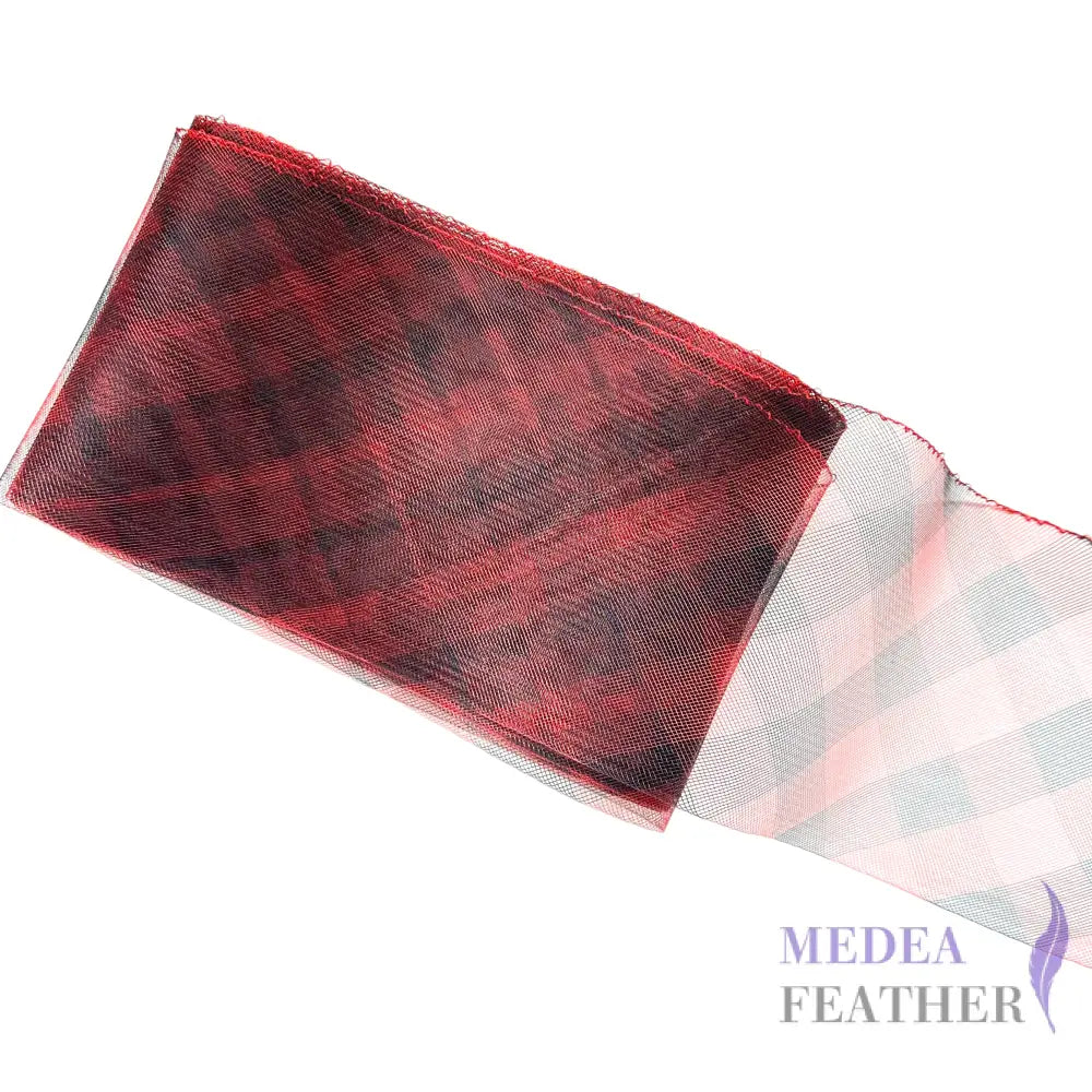 Checker Pattern 15cm Wide Crinoline Red and Black / 1 meter