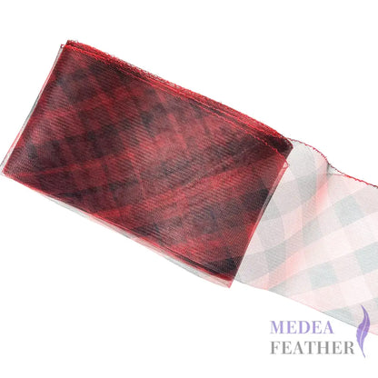 Checker Pattern 15cm Wide Crinoline Red and Black / 1 meter