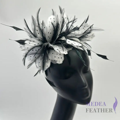 Classic Dot Design and Hackle Feather Flower Mount
