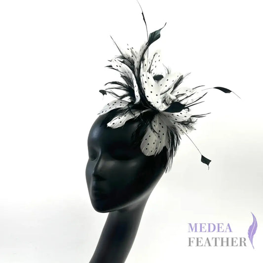 Classic Dot Design and Hackle Feather Flower Mount