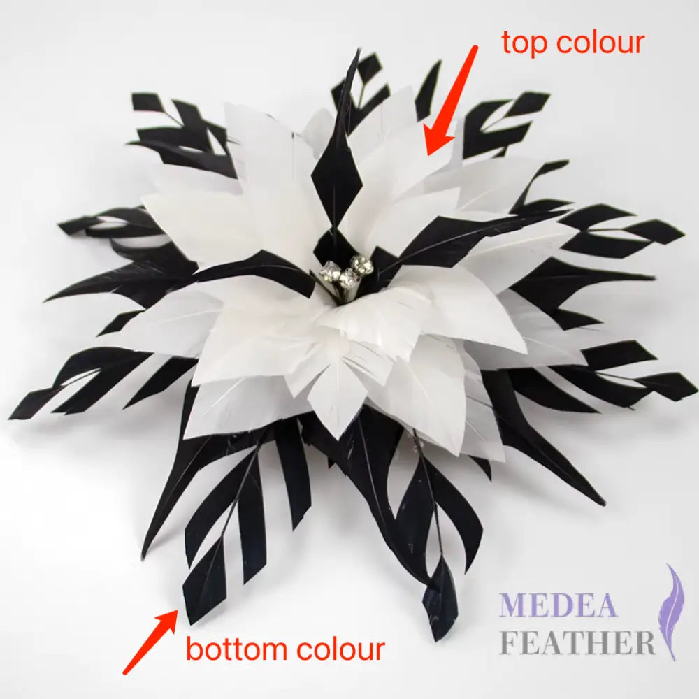 ’Classic Simplicity’/Handmade Feather Flower Mount With Diamond Decoration