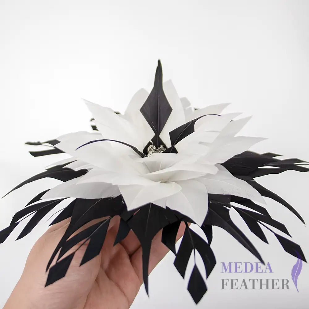 ’Classic Simplicity’/Handmade Feather Flower Mount With Diamond Decoration