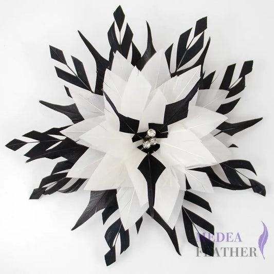 ’Classic Simplicity’/Handmade Feather Flower Mount With Diamond Decoration