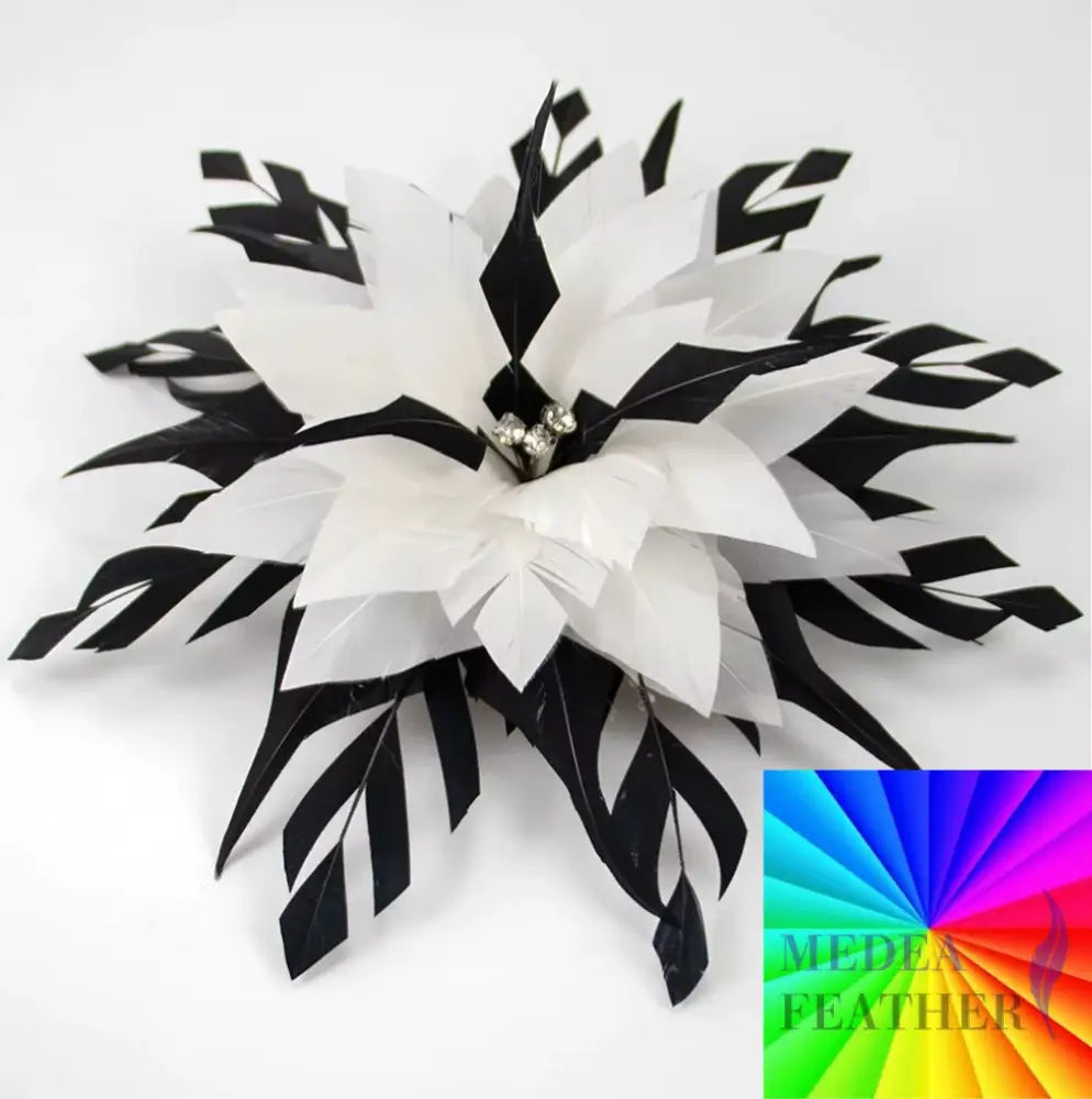 ’Classic Simplicity’/Handmade Feather Flower Mount With Diamond Decoration Custom - Please add text below