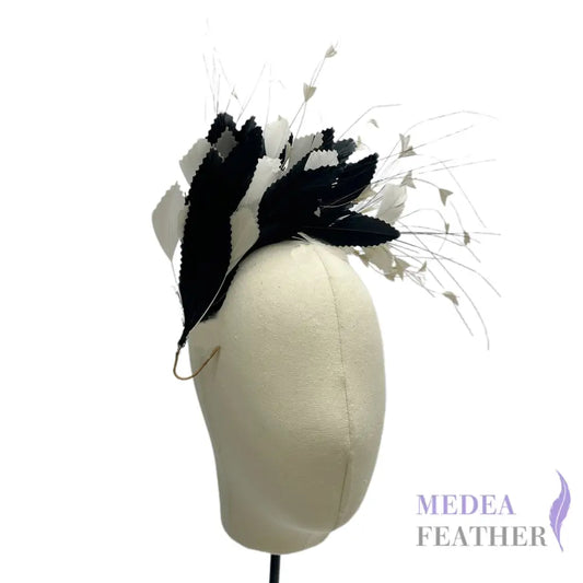 Colour Combined Zigzag Goose Feather Hat Mount Custom - Please add text below