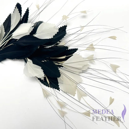 Colour Combined Zigzag Goose Feather Hat Mount Custom - Please add text below