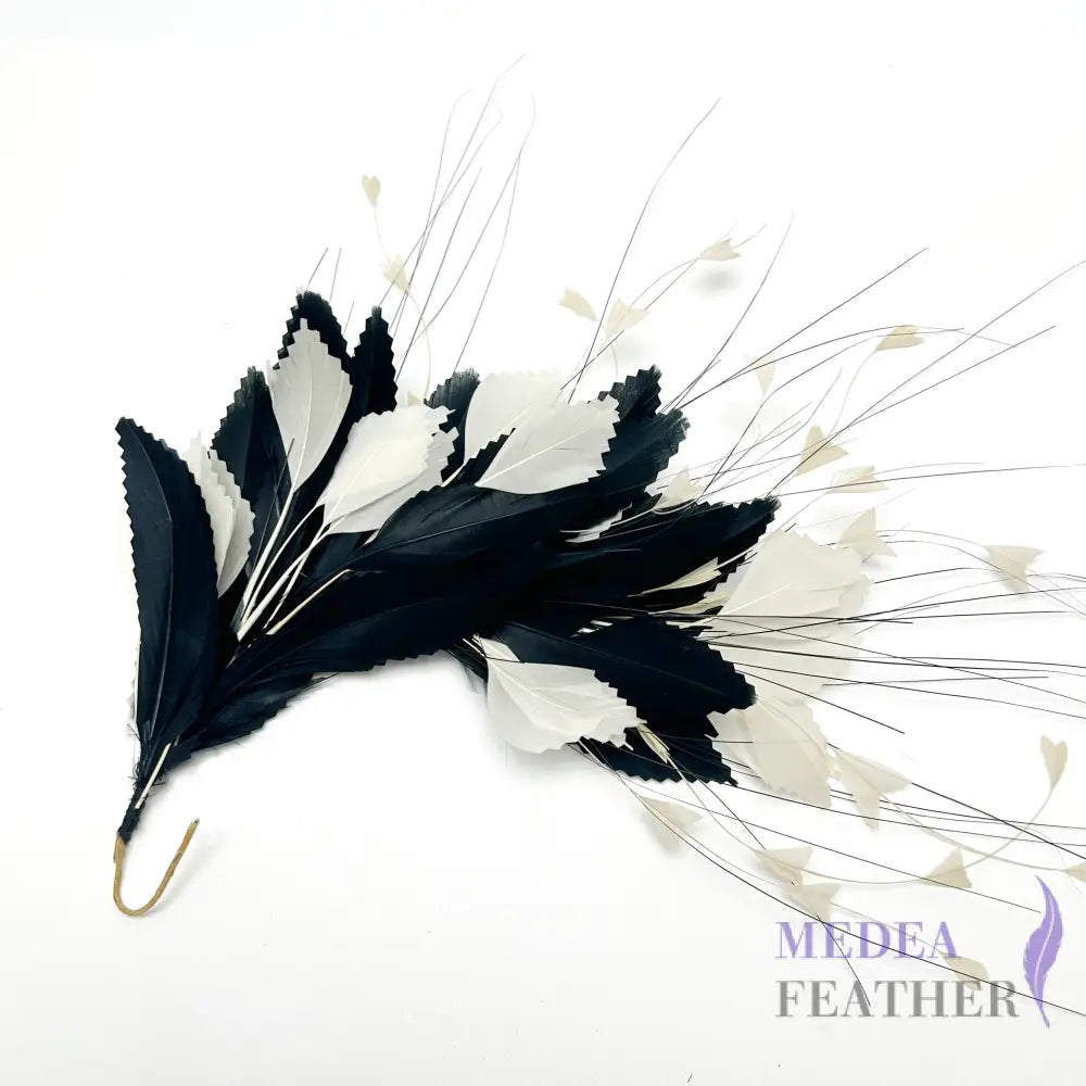 Colour Combined Zigzag Goose Feather Hat Mount Custom - Please add text below