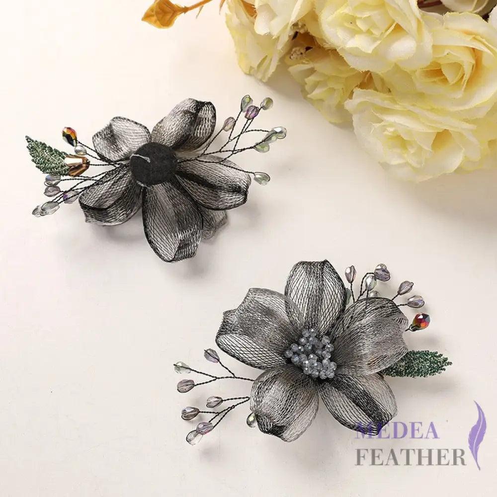 Copper Wire Bead Flower BF05 Gray