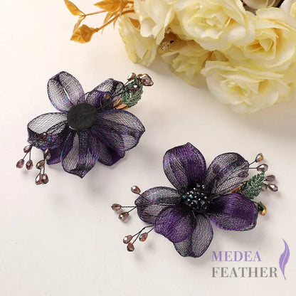 Copper Wire Bead Flower BF05 Purple