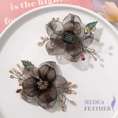 Copper Wire Bead Flower BF07 Coffee