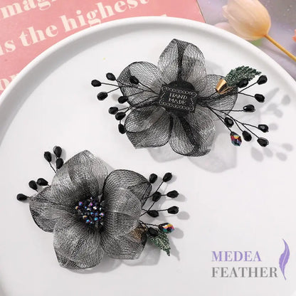 Copper Wire Bead Flower BF07 Gray