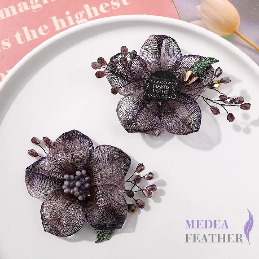 Copper Wire Bead Flower BF07 Purple