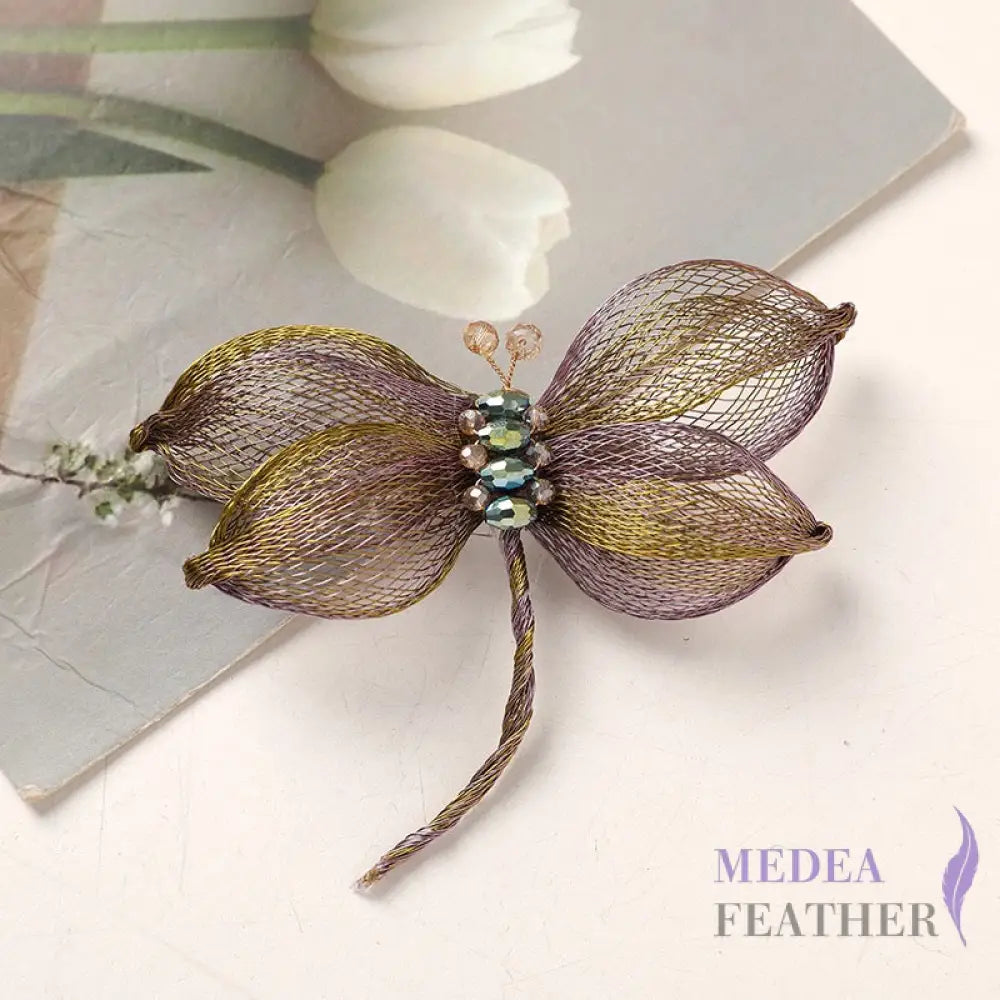 Copper Wire Bead Flower Dragonfly BF06