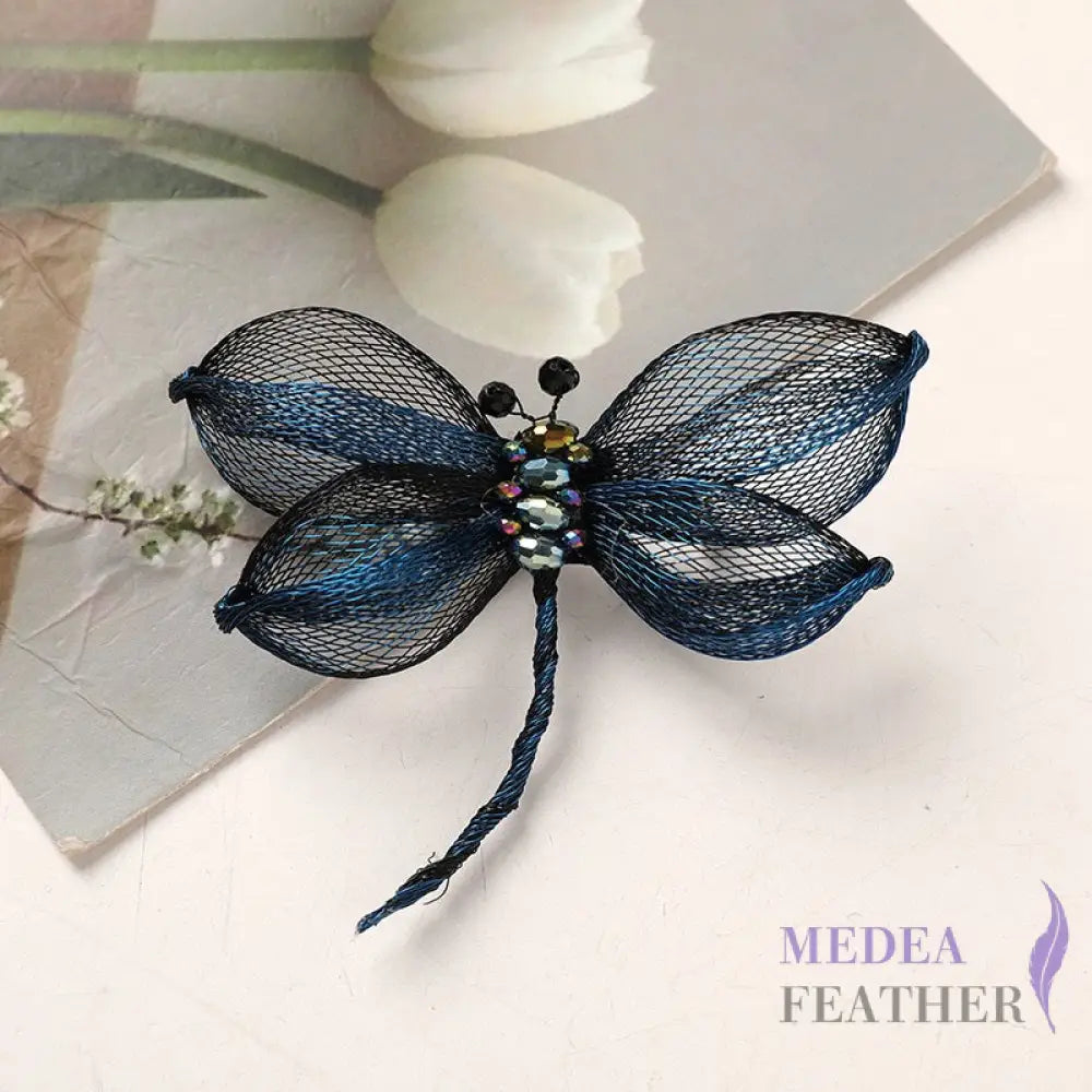 Copper Wire Bead Flower Dragonfly BF06 Blue