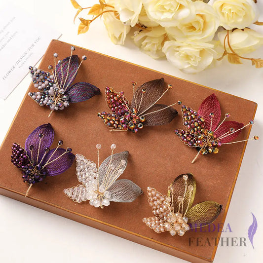Crystal Beaded Copper Wire Butterfly-BF15