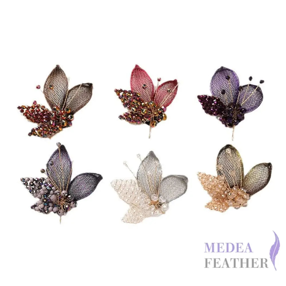 Crystal Beaded Copper Wire Butterfly-BF15