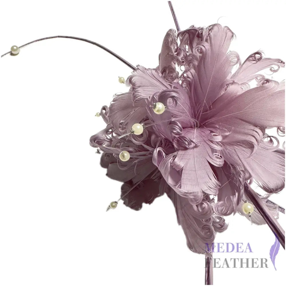 Curled Feather and Quill Bead Design Feather Mount