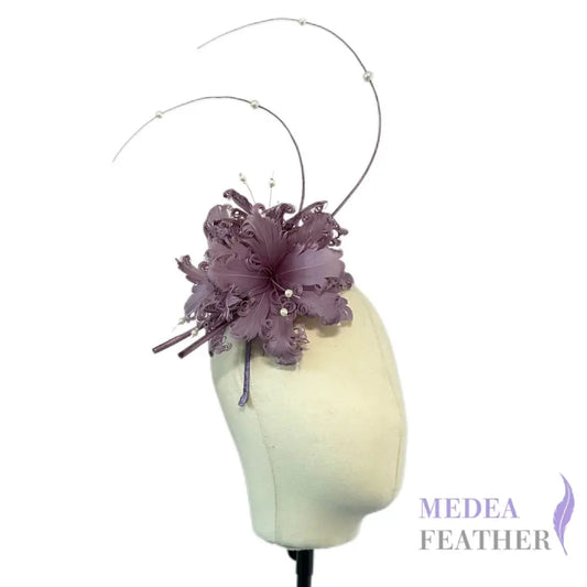 Curled Feather and Quill Bead Design Feather Mount