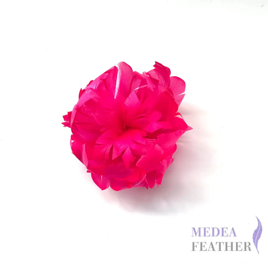 Curled Goose Feather Flower Bud Mount DS250908 #52 Neon pink