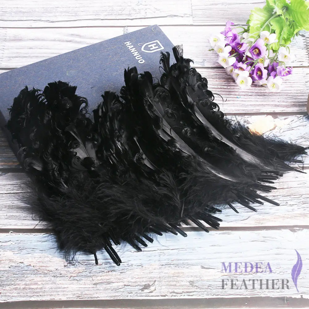 15 CM Curled Goose Feather 50 PCS SFGOOSE03 - #03 black