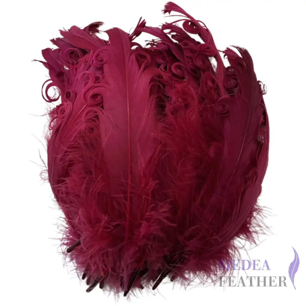 15 CM Curled Goose Feather 50 PCS SFGOOSE03 - #104 red plum