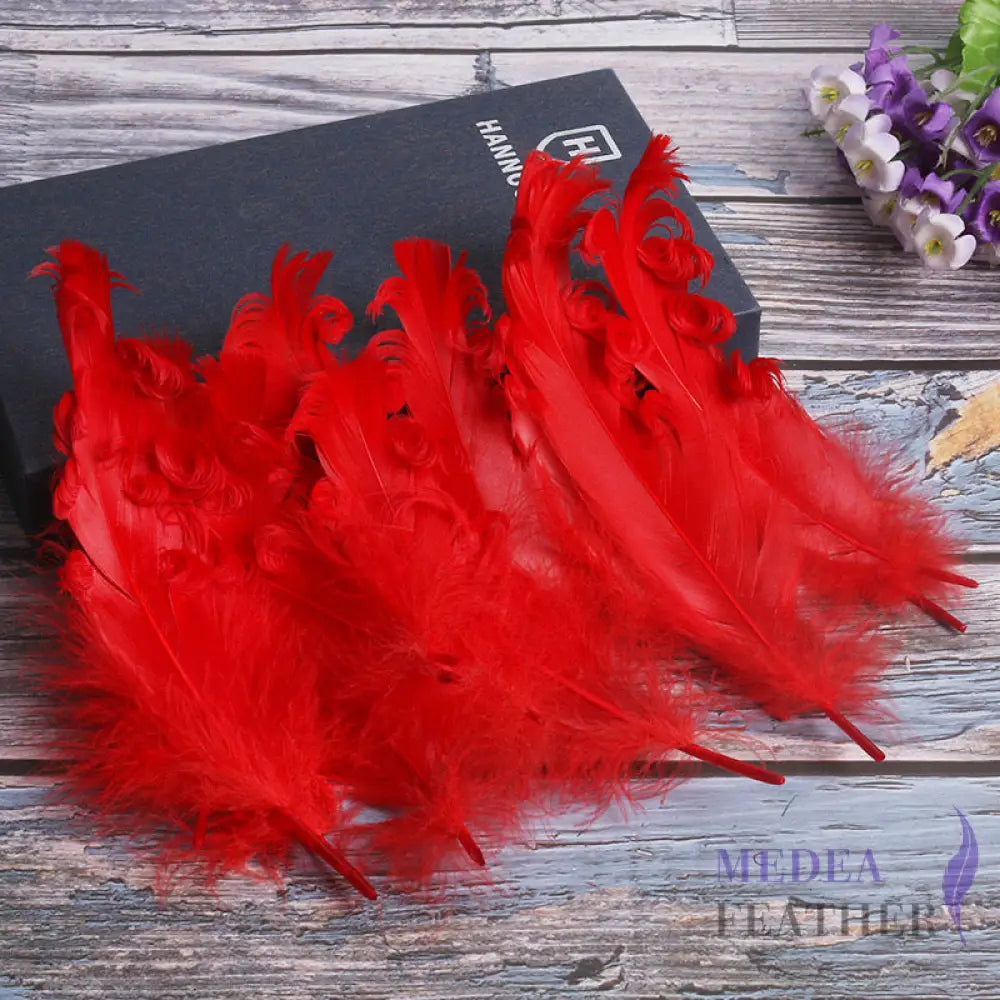 15 CM Curled Goose Feather 50 PCS SFGOOSE03 - #22 red