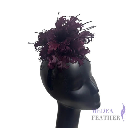 Curly Goose Feather Flower Mount FM416 #33 purple potion