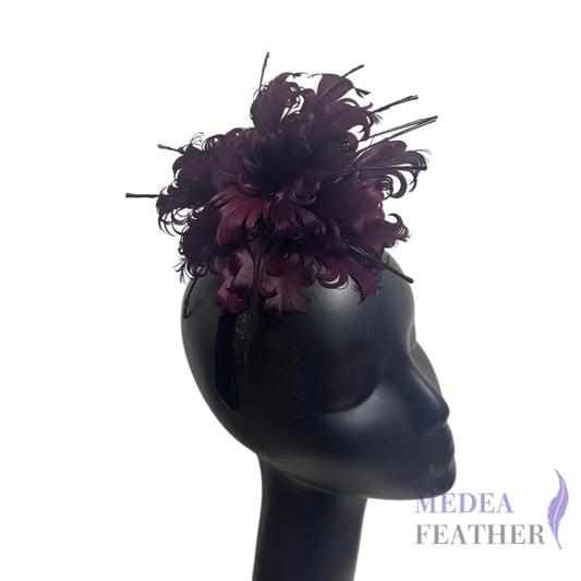 Curly Goose Feather Flower Mount FM416 #33 purple potion