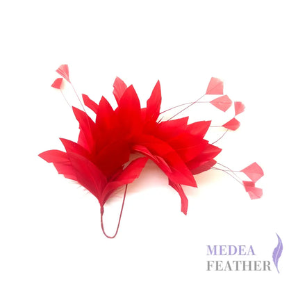 Diamond Coque & Goose Feather Flower Mount FM082 #22 red