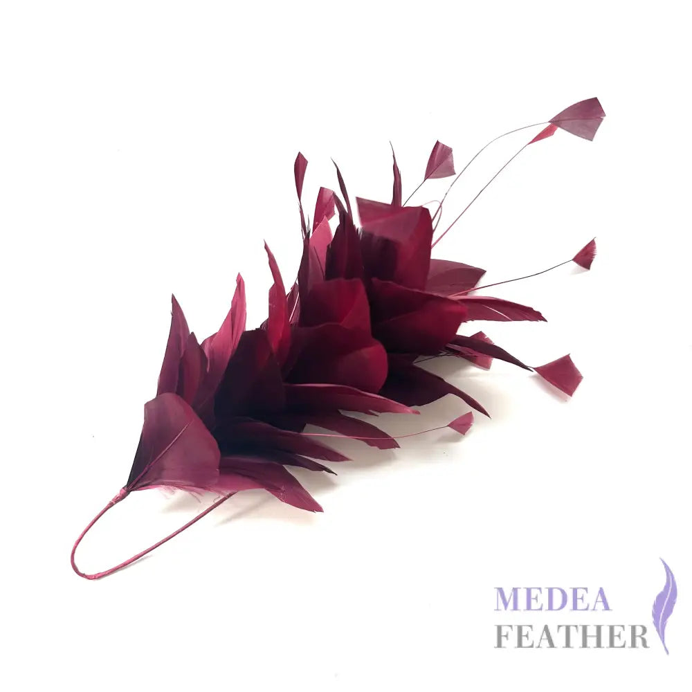 Stripped Diamond Coque & Goose Feather Wired Flower Mount 33 purple potion & 35 raspherry radiance