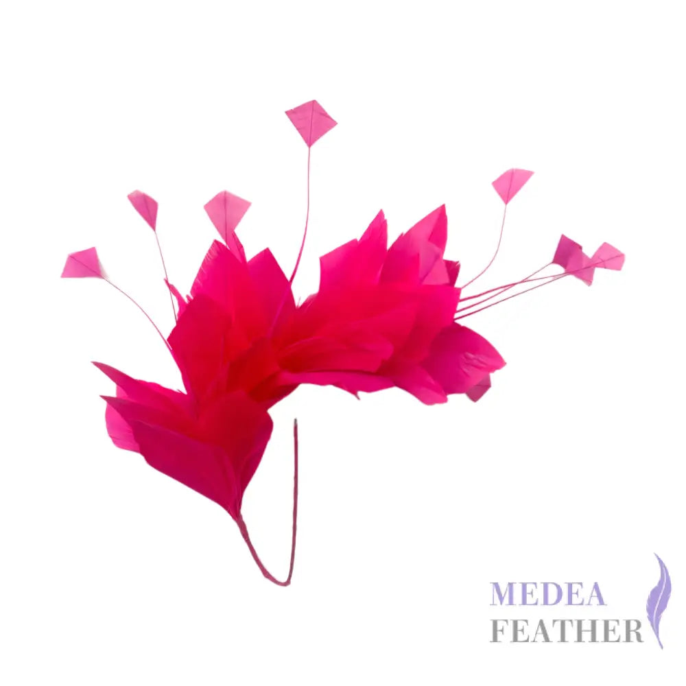 Diamond Coque & Goose Feather Flower Mount FM082 Hot pink