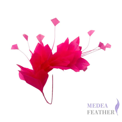 Diamond Coque & Goose Feather Flower Mount FM082 Hot pink