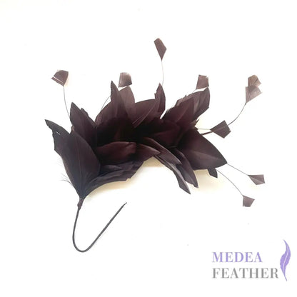 Diamond Coque & Goose Feather Flower Mount FM082 #64 slate black