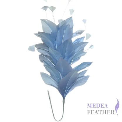 Stripped Diamond Coque & Goose Feather Wired Flower Mount Baby Blue
