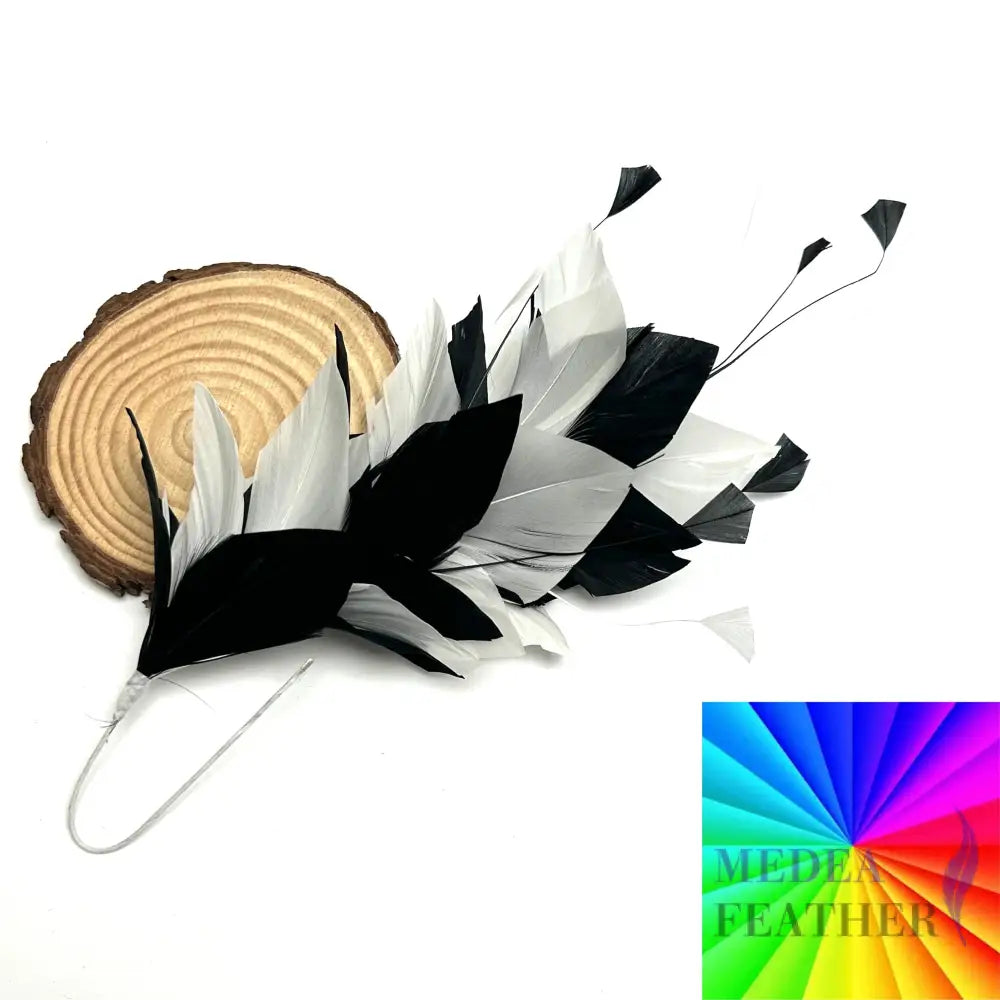 Stripped Diamond Coque & Goose Feather Wired Flower Mount Custom - Please add text below