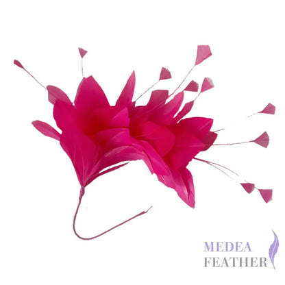 Diamond Coque & Goose Feather Mount for Millinery & Fascinator Making - FM082 - #101 fandango pink