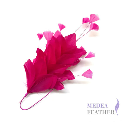 Diamond Coque & Goose Feather Mount for Millinery & Fascinator Making - FM082 - #20 barbie pink