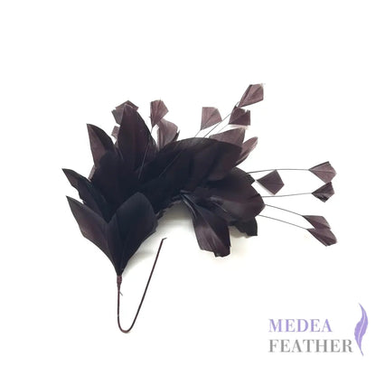 Diamond Coque & Goose Feather Mount for Millinery & Fascinator Making - FM082